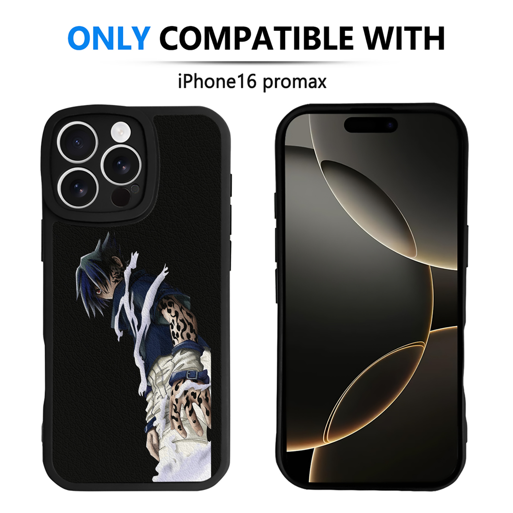 （画像用） NARUTO -ナルト- うちは サスケ Uchiha Sasuke 【iPhone 16シリーズ対応】シリコンスマホケース（レザー調） 材質：シリコン